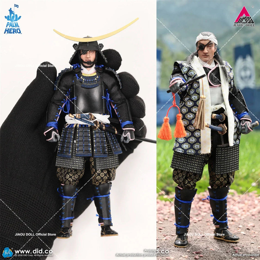 DID XJ80030 1/12 Japanische Samurai-Serie Einäugiger Drachensoldat Figur Modell 6'' Männliche Actionfigur Puppe Palm Hero Serie
