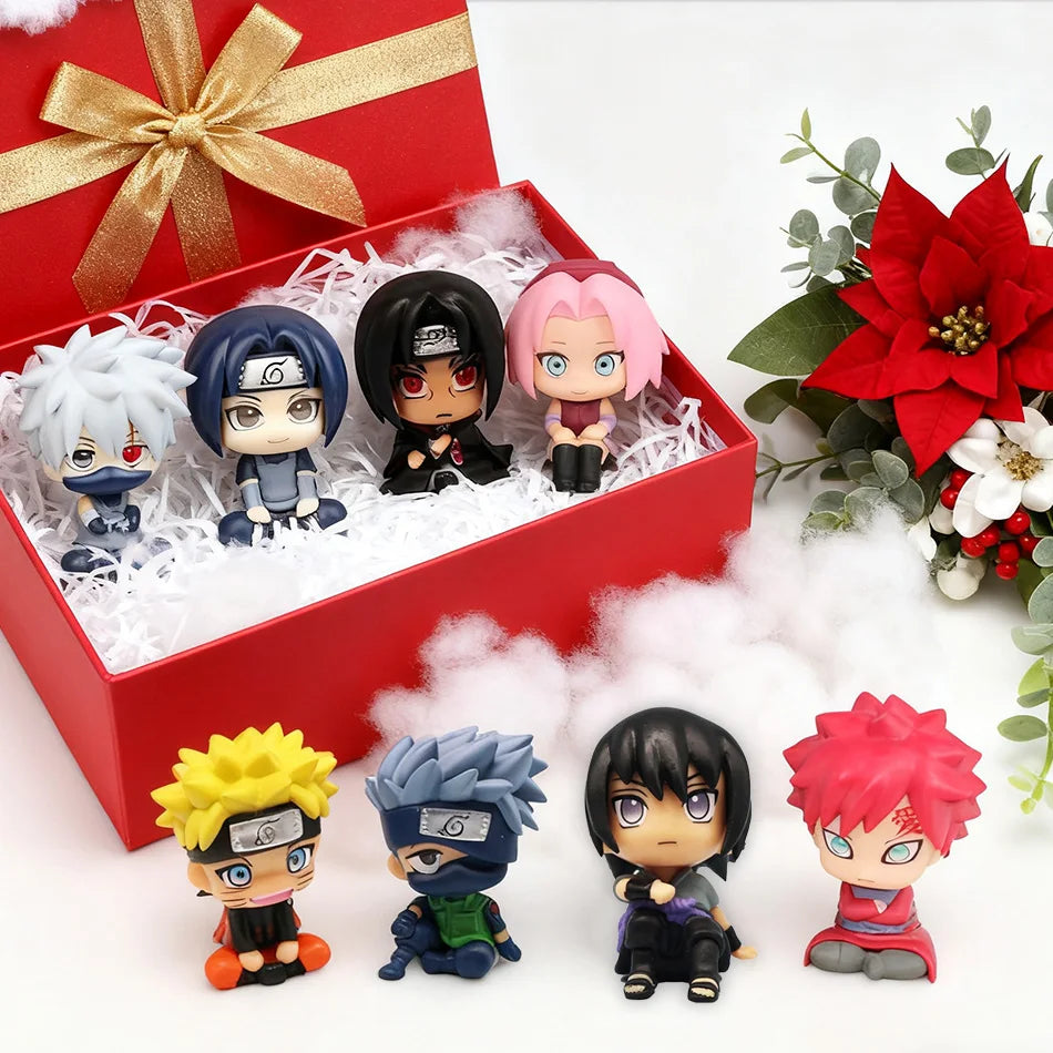 Anime Figure Naruto Kakashi Action Figure Q Version Kawaii Sasuke Itachi Figurine Car Decoration Collection Toy Christmas gift