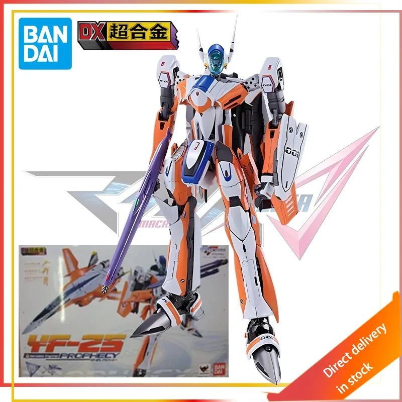 BANDAI Original DX Superalloy Series Normal VF-25S Armored Backpack/YF-25 Prophecy  Action Joint Mobility Figure Model Toys