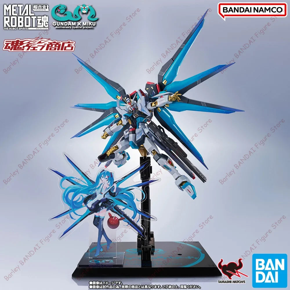 Original In Stock BANDAI METAL ROBOT MR SIDE MS STRIKE FREEDOM GUNDAM TYPE II HATSUNE MIKU Ver. Articulated Mecha Model Toy Gift