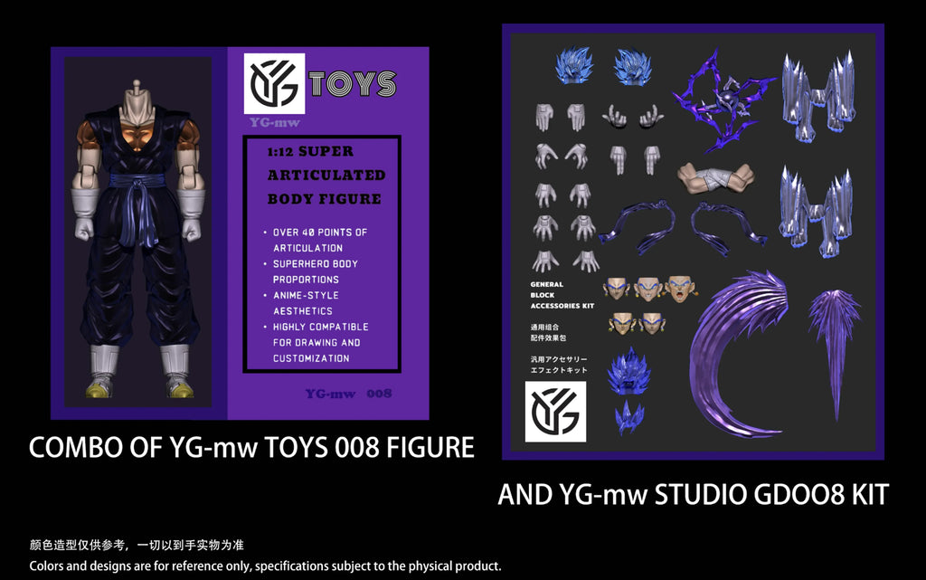 YGmw Toys Longying Vegito Dragon Ball OC007/OC008 SHF 1/12 Scale Action Figure Anime Models Toy Doll Gift Collectible