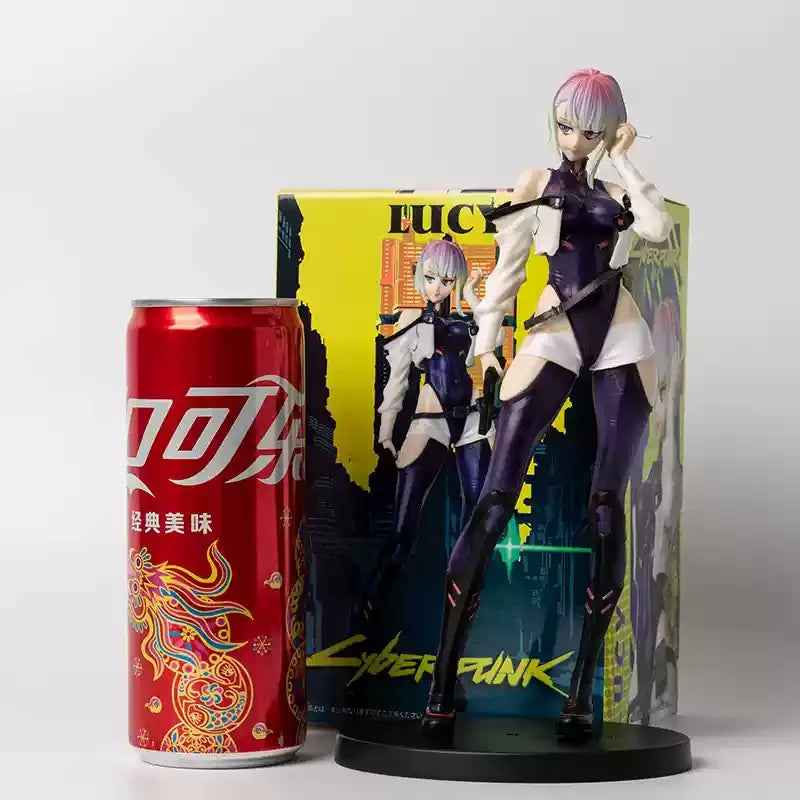 Hot 22.5cm Bandai Cyberpunk: Edgerunners Anime Figures Lucyna Kushinada Model Desktop Handmade Ornaments Decoration Boy Gifts