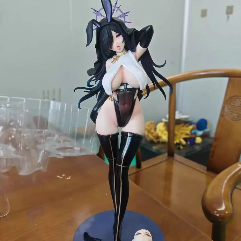 30cm Beautiful Girl Figure Black Nun Bearpanda Bunny Girl Anime Collectible Model Desktop Decorations Holiday Gifts Kids Toys