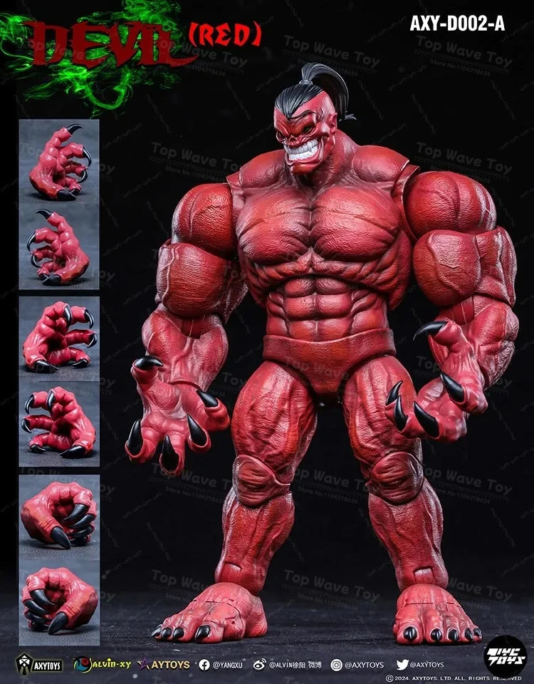 2025 NEUES LAGER AXYTOYS 1/12 Maßstab Auf Lager Neuer Dämon Unbemalter Prototyp Teufel Rot Karmesinroter Dämon Modell Schneller Versand Axytoys