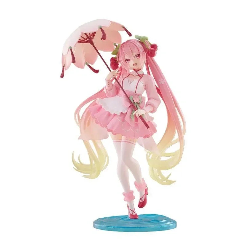Taito Artist Masterpiece Amp Sakura Hatsune Miku Figure Sakura Dress Style With Umbrella Collectible Statue For Anime Fans