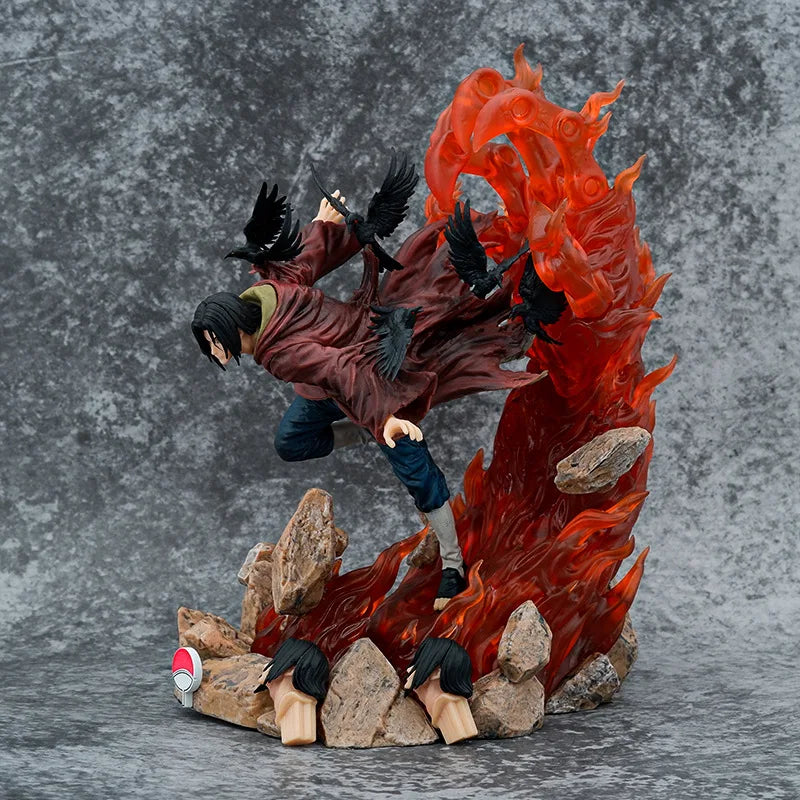 New 28cm Doll Model Uzumaki Naruto Anime Figures Turn-back Raven-weasel Uchiha Itachi Figurines Car Decoration Kids Toys Gifts