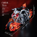 Marvel Ghost Rider Modellbausatz - Hoher Schwierigkeitsgrad beim Zusammenbau, Totenkopf- & Motorradfigur, Detailliertes Sammler-Bauspielzeug