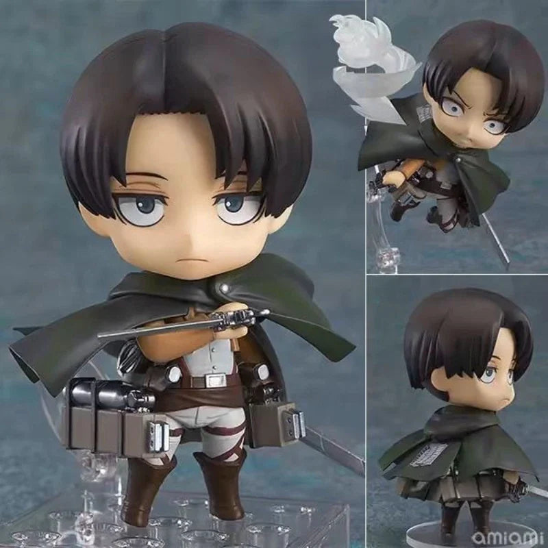 Attack on Titan 365 Mikasa Ackerman Captain Levi Q version clay boxed figure ornament animation doll toy movable figure