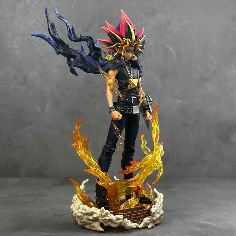 28cm Duel Monsters Anime Figure Gk Yugi Muto Figures 2 Heads Pvc Anime Statue Model Collectible Decoration Toys Christmas Gifts