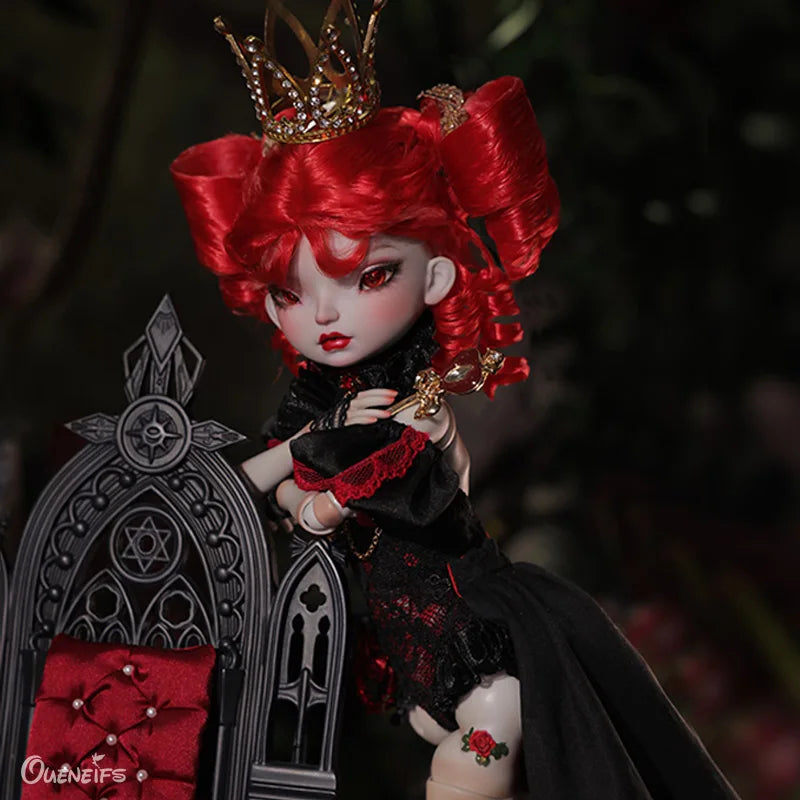 Heart BJD Doll 1/6 Red Queen Movable Joint Fullset Fashion Toys Heart-shaped Cane for Girls Gifts YOSD Doll