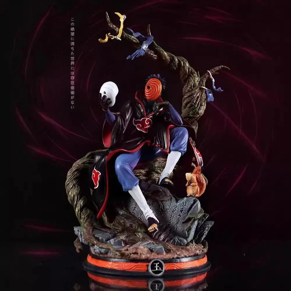 32cm Creative Naruto Akatsuki Uchiha Obito handmade model.High-quality PVC material.Desktop decoration.birthday gift Series