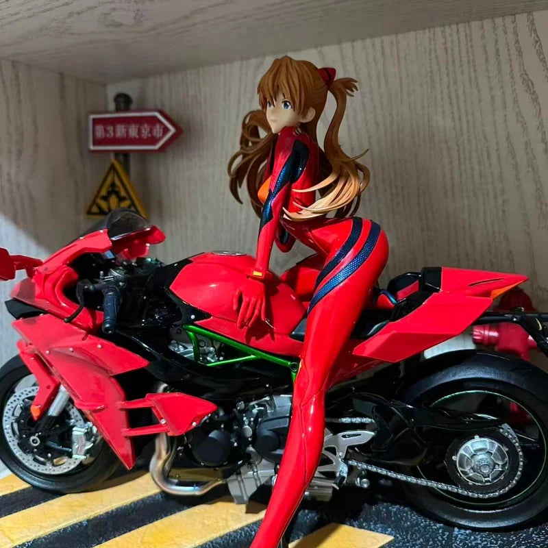 Kol Motorcycle Asuka Ayanami Anime Gk Statue Eva Figure Model Customize Cool Birthday Gift Ornaments