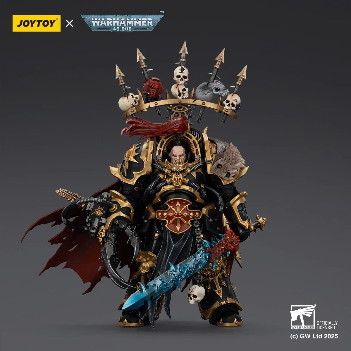 JOYTOY Warhammer 40K Black Legion Abaddon the Despoiler 1/18 Action Figure Game Character Model Collectible Toy Gifts 16.2cm