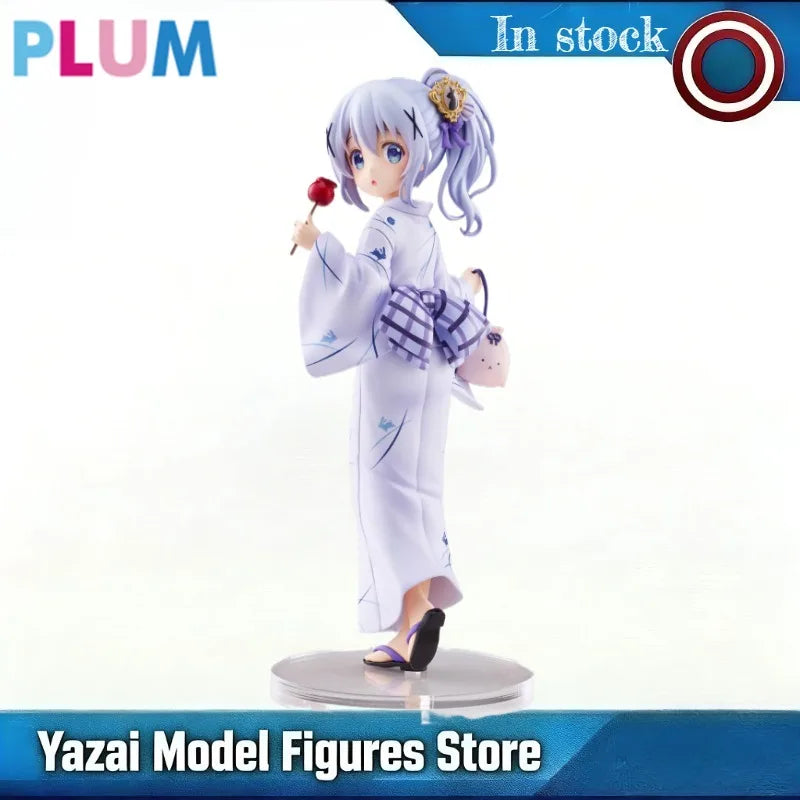 Auf Lager Original PLUM Is The Order A Rabbit Kafuu Chino BLOOM Sommerfest Ver 1/7 22cm PVC Anime Figur Spielzeug Geschenk Ornament