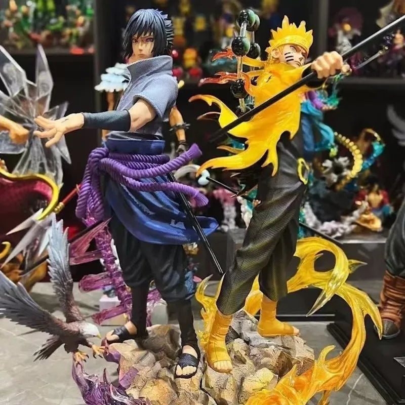 New Model Hypoxia Uzumaki Naruto Uchiha Sasuke Ninja GK Peripheral Ornaments Trendy Play Birthday Gift Anime Figure Model Doll