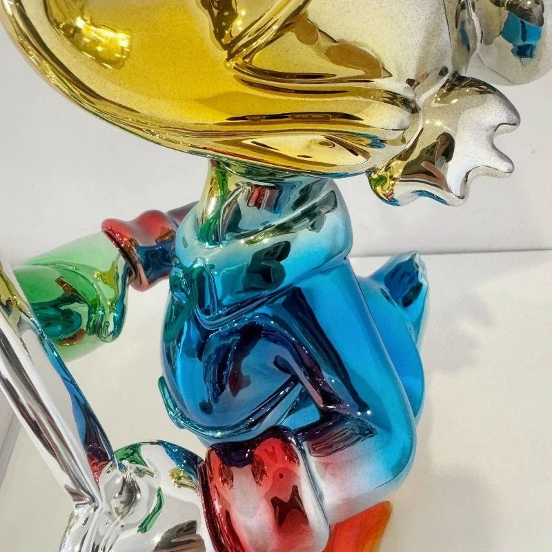 Disney Anime Figuras Donald Duck Open Wine Bottle Statue Resin Model Cartoon Mickey Mouse Donacdduck Animal Figurine Disney Toy