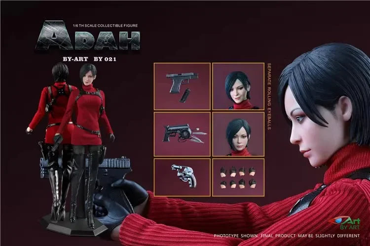 2025 NEW BY-ART BY-021 1/6 ADAH Ada Wong Mysterious Agent Red Battle Clothing Survival Game Mystery Spy Clothes Set Fit Toy
