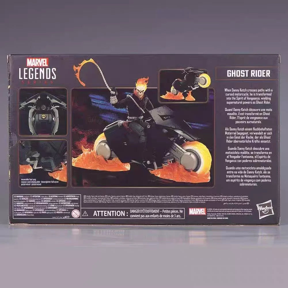 17cm Ko 85th Anniversary Superhero Ghost Rider Hell Cycle Articulated Action Figure Set Marvel Legends Collectors Edition Gift