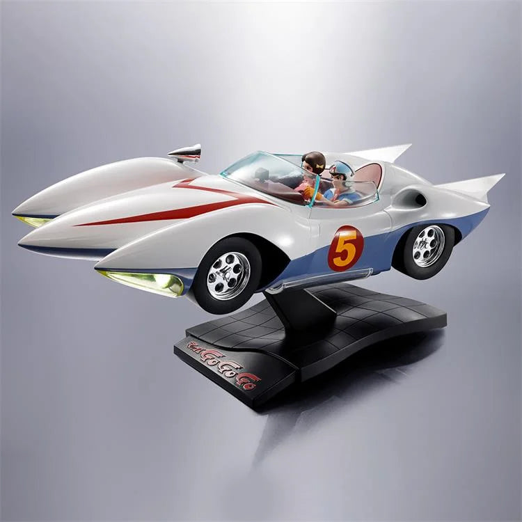 Original Bandai In Stock Speed Racer Mach5 Go.Go.Go Alloy Chogokin Ornaments Animation Character Model Toy Collection Gifts