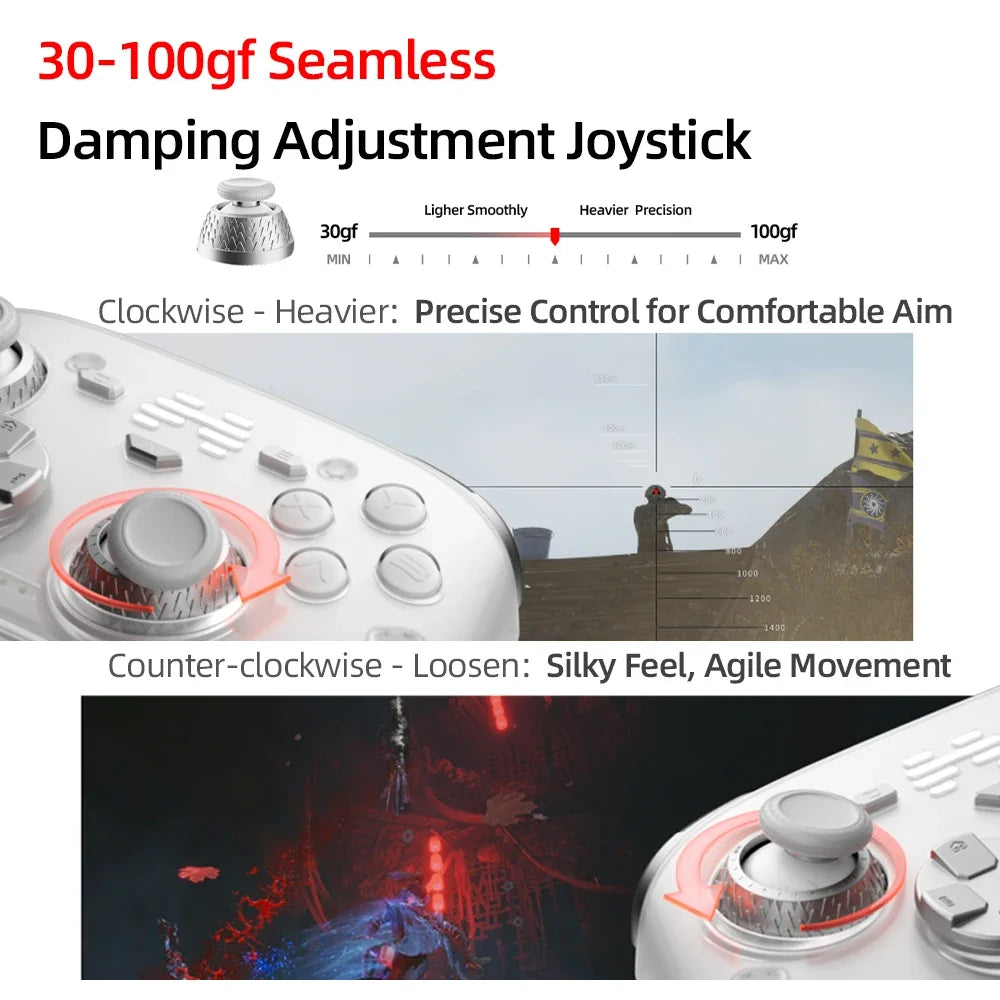 BEITONG KP70 Haptic Feedback Wireless Controller Charging Dock, for PC/Switch/iOS/Steam, Dual Auto-Sense Trigger (English Ver.)