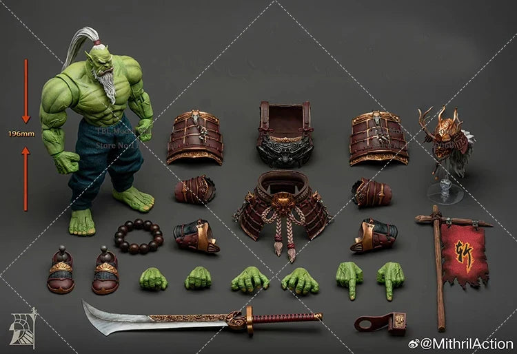 In Stock Original Mithril Action 1/10 Scale WOW Barbarian Orcs Sword Saint Samurai Full Set Soldier Action Figure Doll
