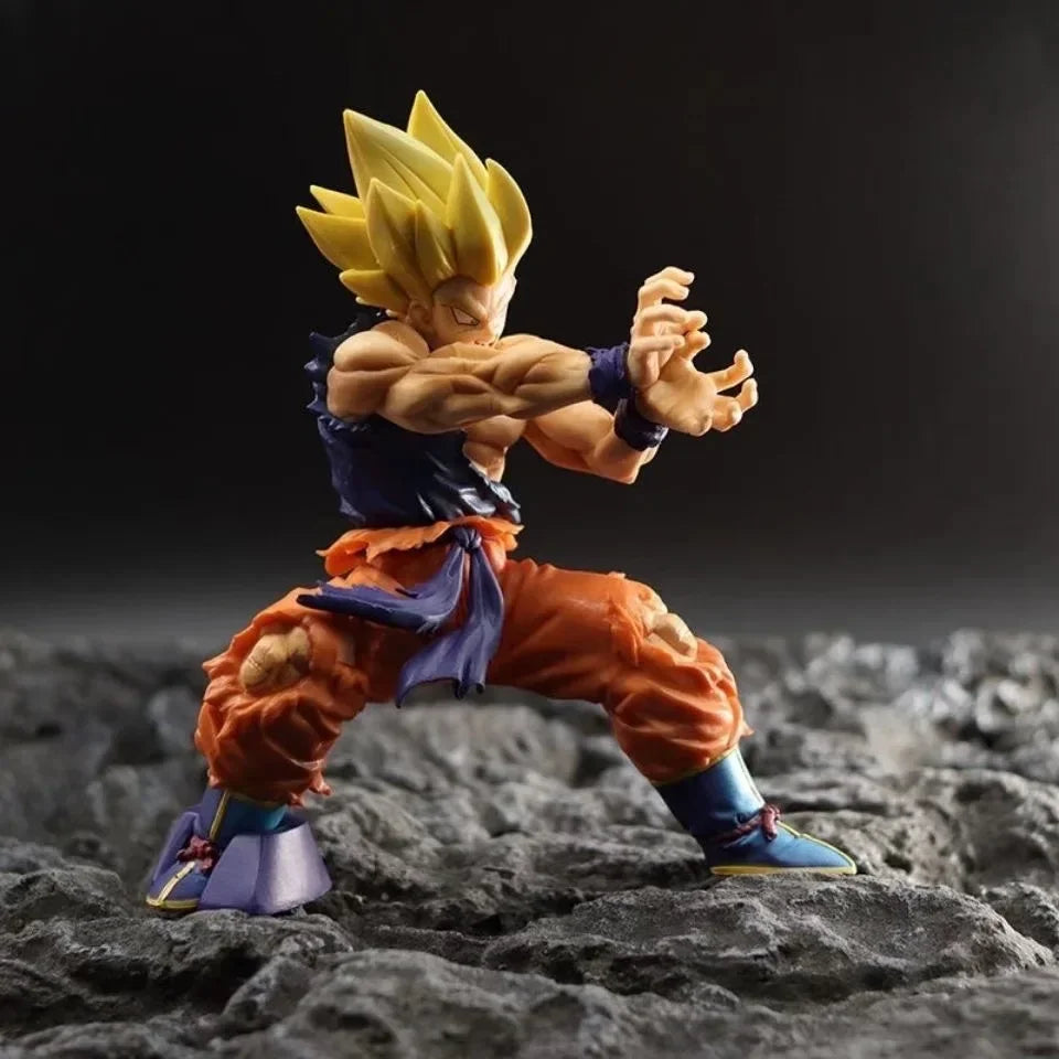 15.5cm/6.1-inch Dragon Ball Z anime character Sun Wukong battle damage shockwave PVC Action Figure Collection Decoration Toys