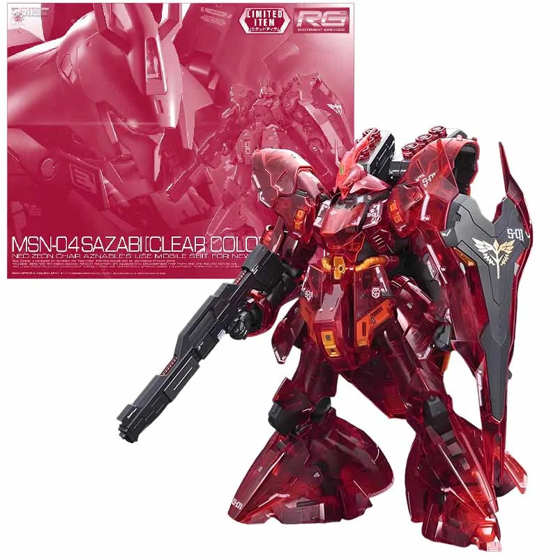 Bandai Original GUNDAM RG Series SAZABI MECHIANICAL CORE PLAIING Anime Action Figure Assembly Model Toys Collectible Model