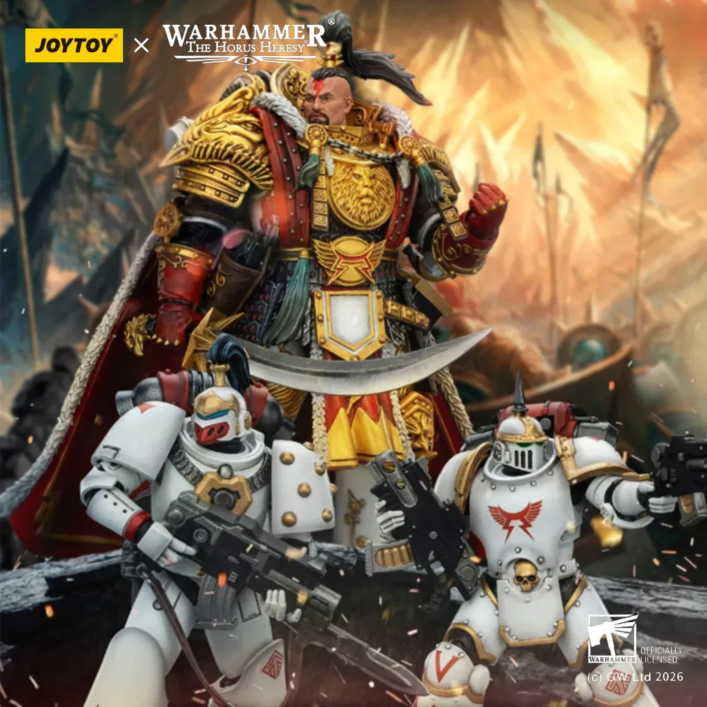 JOYTOY Warhammer 30K White Scars Action Figure Jaghatai Khan Figurine Tactical Legionary Articulated Joints Model Collection Toy