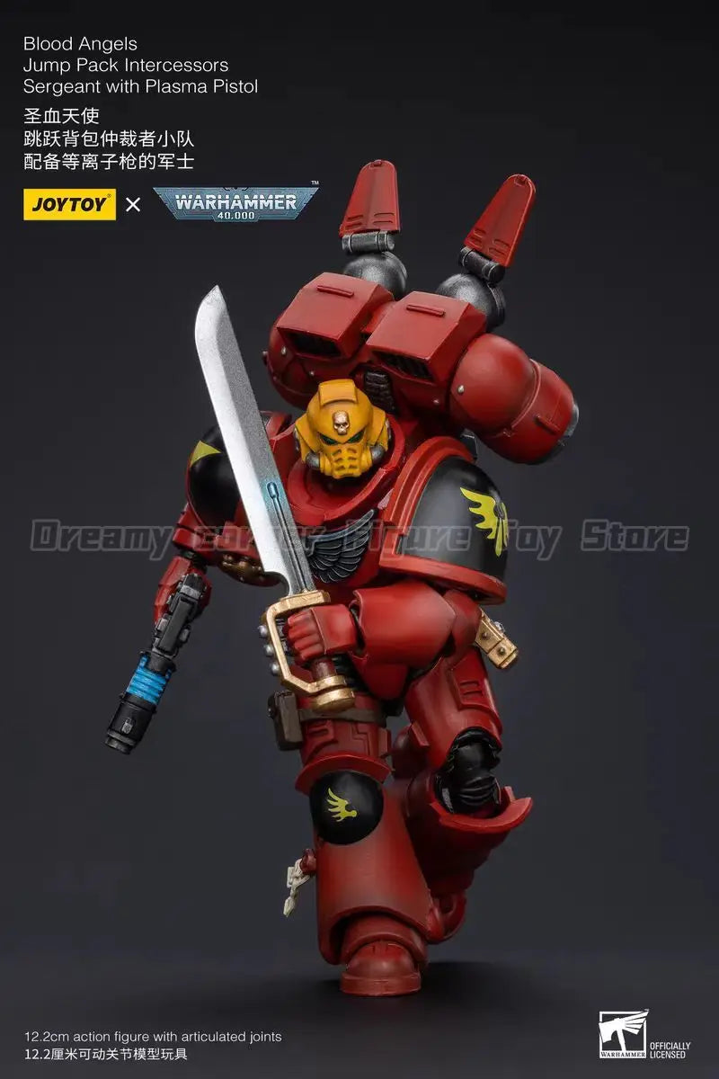 【In stock】JOYTOY Warhammer 40K Blood Angels Jump Pack Intercessors Sergeant with Plasma Pistol 1/18 Action Figure Model Toys