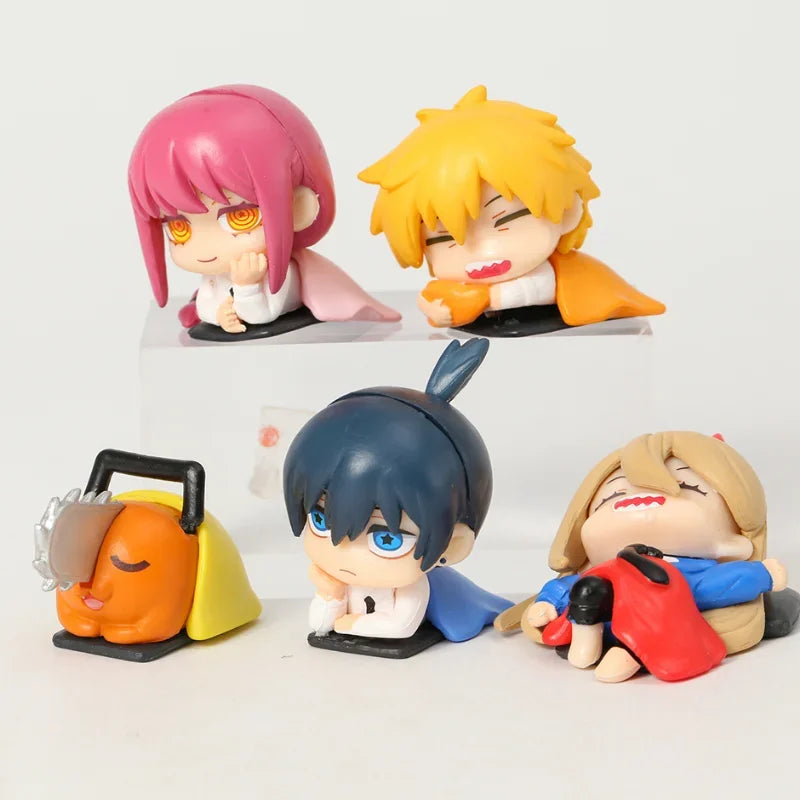 Chainsaw Man Power Figure Anime Denji Aki Statue Makima Sleeping Action Figurine Sculpture Ornament Decoration Table Accessories