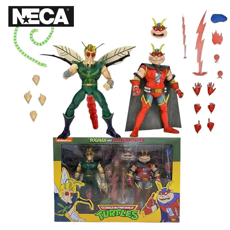 NECA 54291 Toys Teenage Mutant Ninja Turtles Bugman And Electrozapper 2 Pack 18 cm Action Figures Original Doll Model Collection
