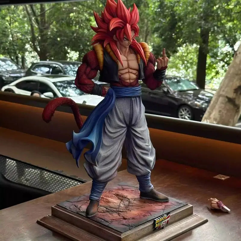 Hot 30cm Dragon Ball Anime Figure Np Super Saiyan Ss4 Gogeta Desktop Computer Ornaments Trendy Christmas Xmas Gifts