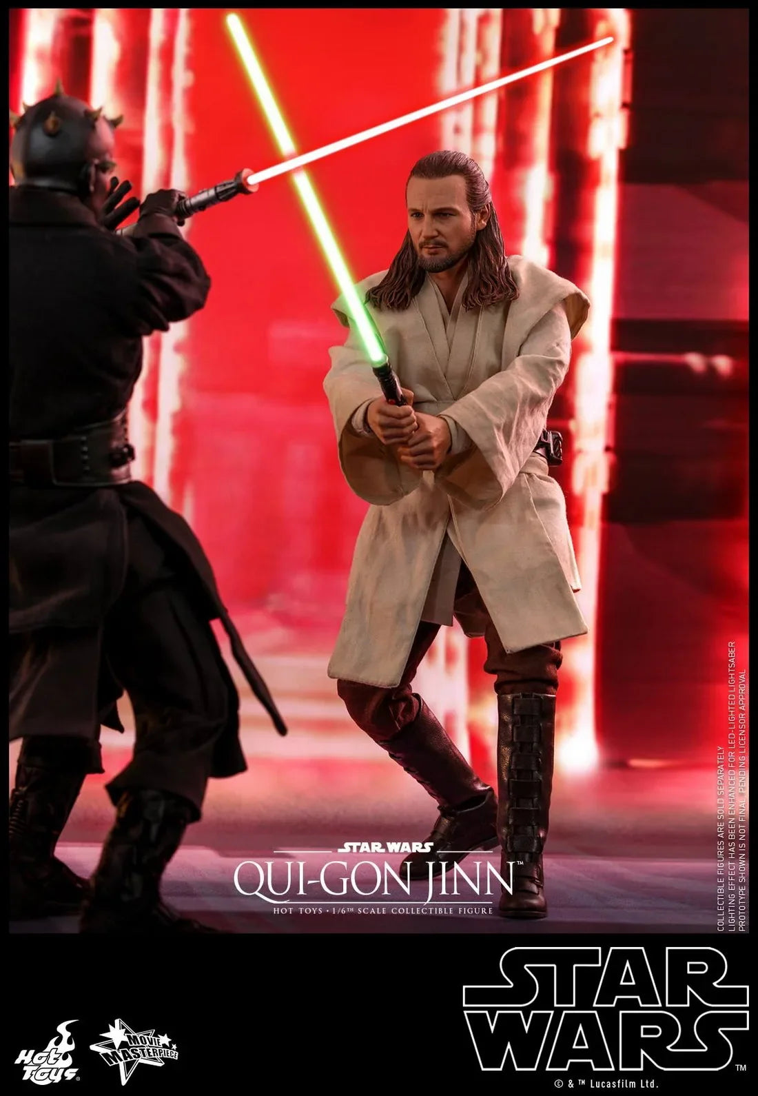 In Stock HotToys MMS525 Star Wars Qui Gon Jinn 1/6 Soldier Doll Anime Action Figure Toy Gift Model Collection Hobbies