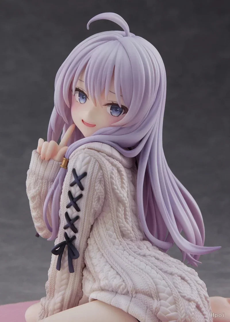 15cm The Journey of Elaina Anime Figure Knit Dress Witch Elaina Action Figure PVC Collection Model Doll Toys for Christmas Gifts