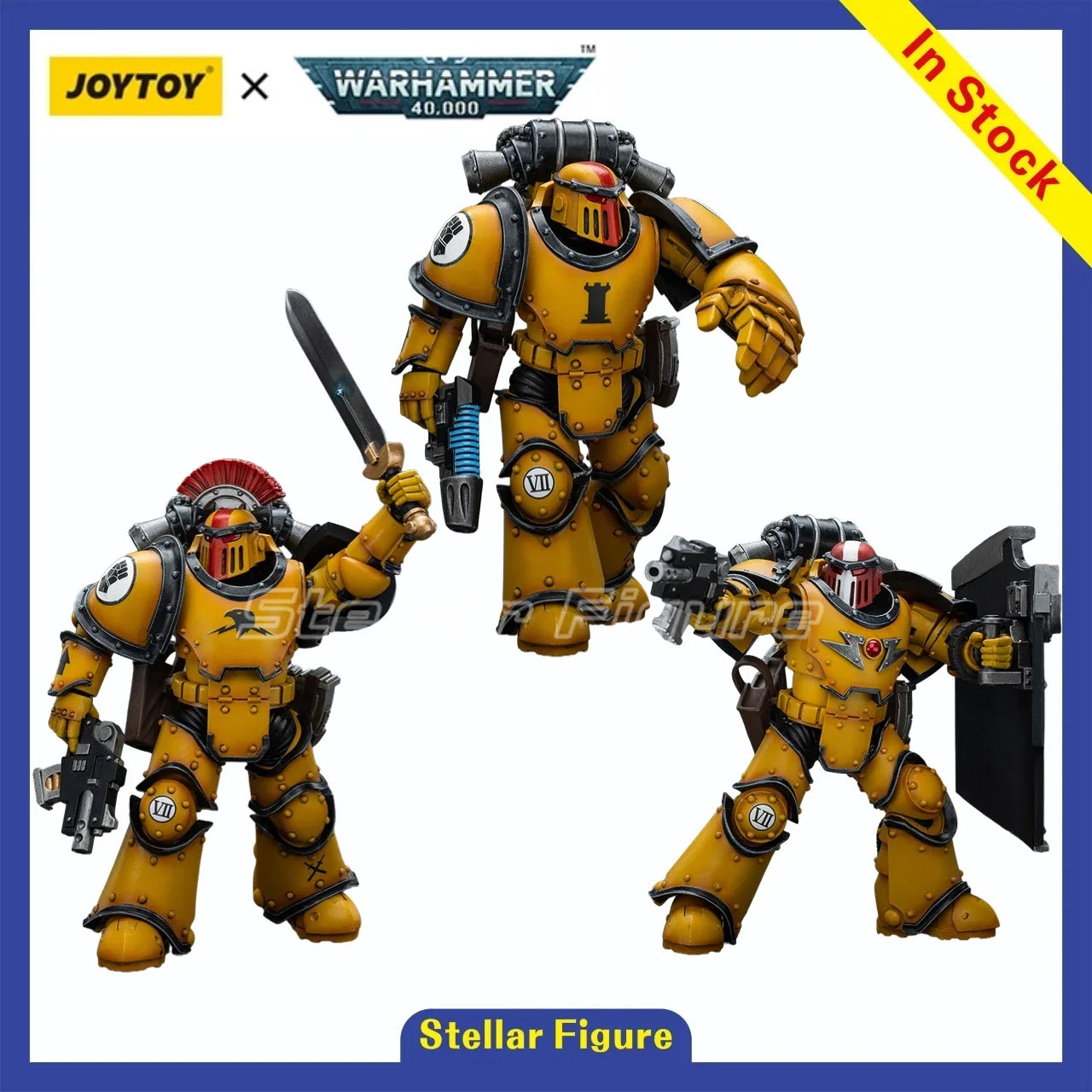 【SF】JOYTOY 1/18 Action Figure Imperial FistsLegion Mklll Breacher SquadSergeant with Thunder Hammer Model Toys Gifts Collection