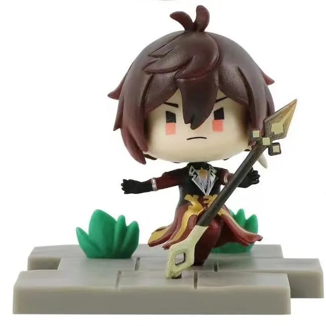Anime Genshin Impact Kawaii Figure Paimon Amber Klee Kelly Action Figure Cute Game Figurine Model Kid Toys Children's Day Gifts