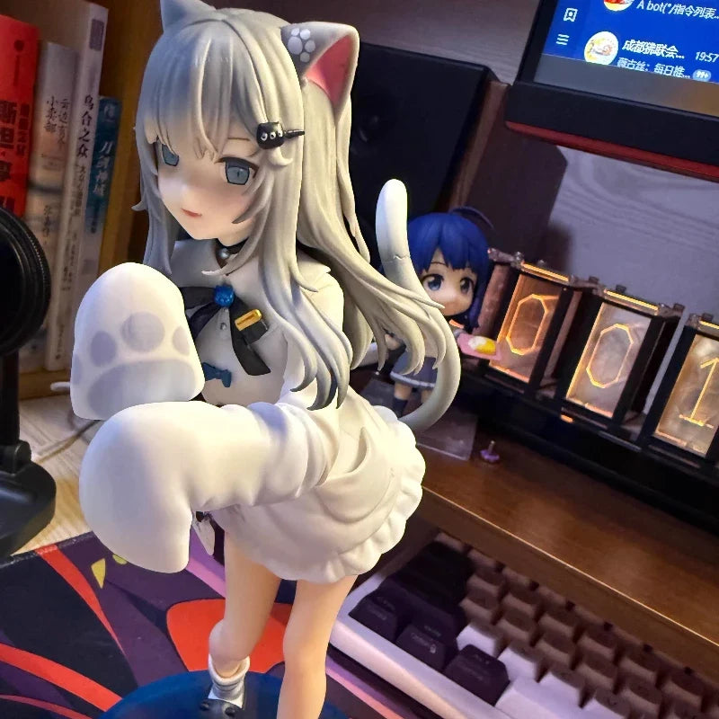 Two Styles Pvc Action Figure Toys 21cm Collection Model Kawaii Gift Model Desktop Decoration Cute Cat Ears Beautiful Girl Anime