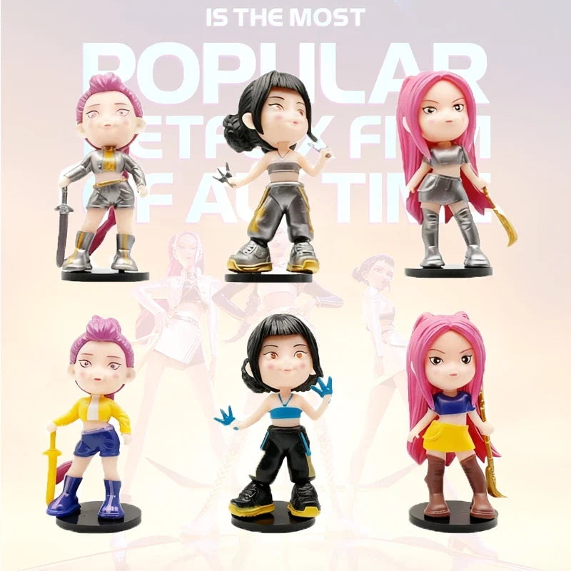 HOT SALE Q Version K pop Demon Hunters Action Figure Doll Rumi Mira Zoey Figurine Doll Collection Fans Christmas Gifts