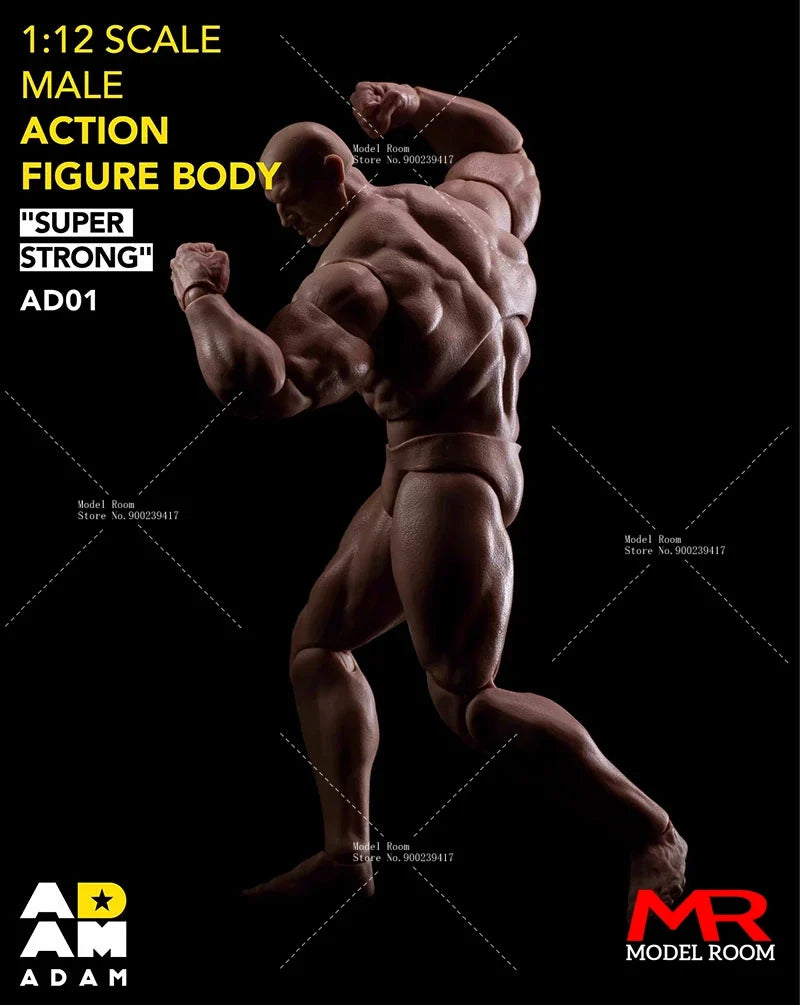 MUFF TOYS ADAM 1/12 Male Strong Muscle Joint Body 6'' Super Flexible Comic Soldier Action Figure Body Doll