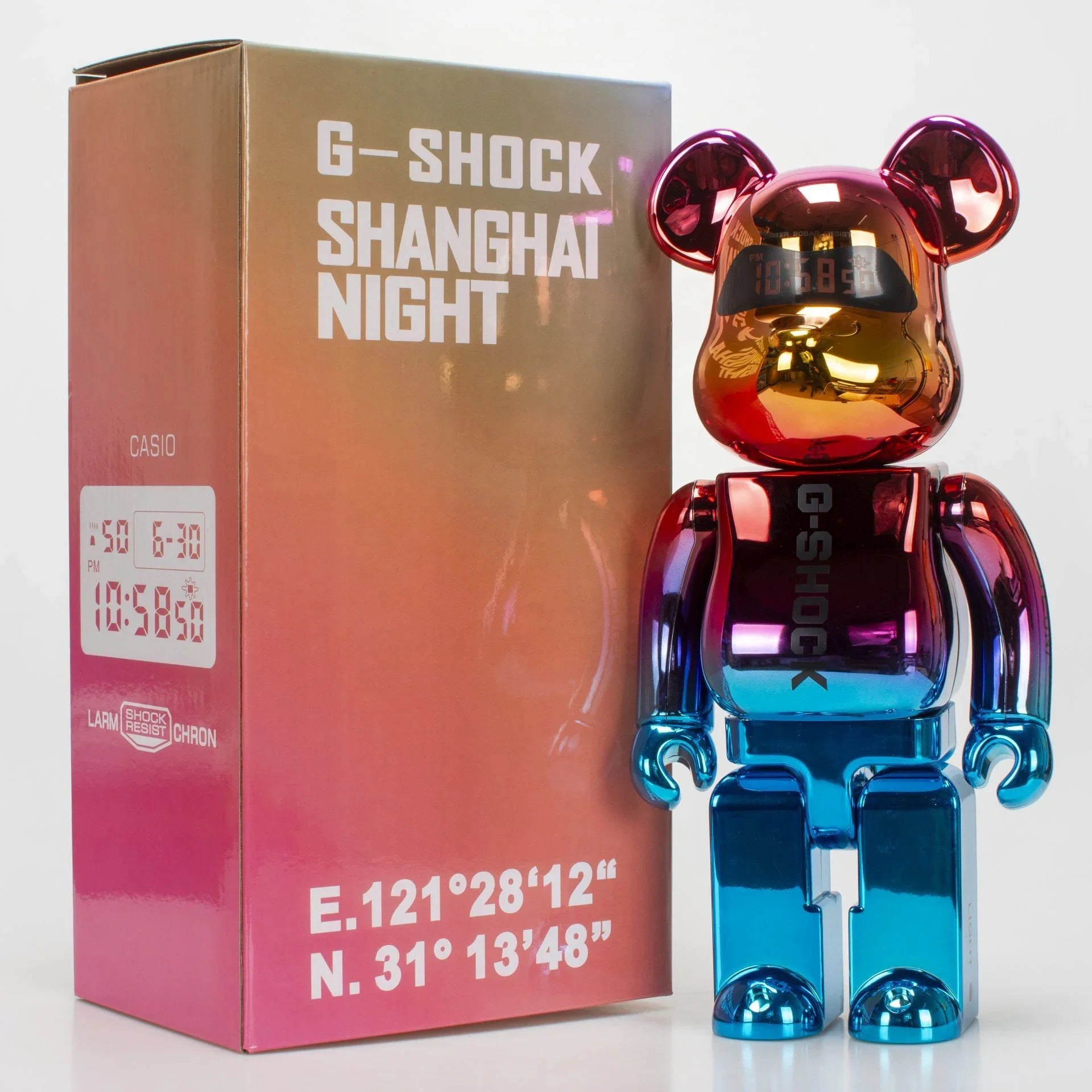 Bearbrick 400% Shanghai Night Electroplating Edition 28cm Height 11 inches Collection Gift Figure Home Decor Decoration Ornament