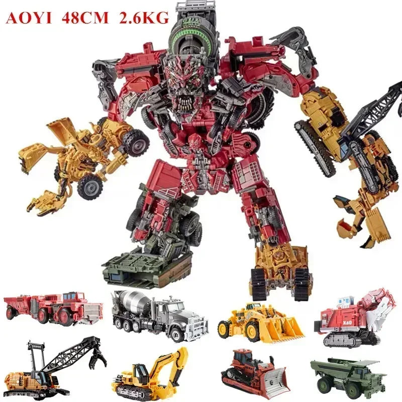 48cm Aoyi 8 in 1 Devastator Anime Transformation Toys High Quality Model KO GT GT TRUCK Robot Crane Cad Children Gift Gift Gift