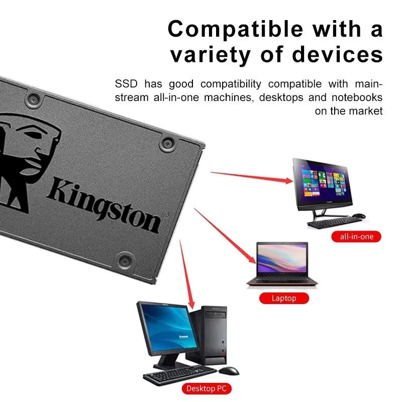 Kingston SSD KC600 512GB 256GB 1TB 2TB A400 120GB 240GB 480GB 960GB SATA III 2.5 Internal Solid State Drive HDD Hard Disk HD SSD