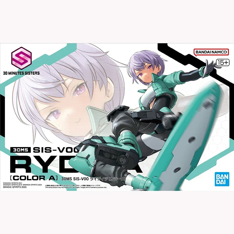 BANDAI 30MS SIS V00 RYDIRA Color A Skateboard Clothing Mobile Suit Girl Anime Action Figure Model Toy Assembly Collection