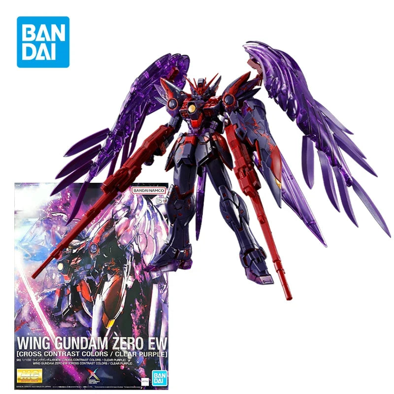 Bandai MG 1/100 Gundam Epyon EW Action Figure Wing Gundam Zero EW Cross Contrast Colors Plastic Model Kit Collection Gunpla Gift