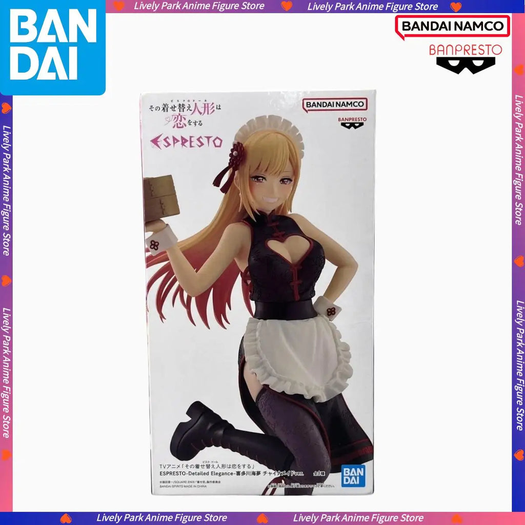 BANDAI Original My Dress-Up Darling ESPRESTO-Detailed Elegance Kitagawa Marin Chinese Style Maid Costume Action Figure Toys Gift