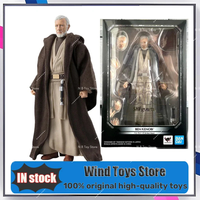 Original auf Lager Bandai SHF Star Wars Ben Kenobi Eine neue Hoffnung Klassische Figur Ansicht Fertige Anime Actionfigur Geschenk für Jungen