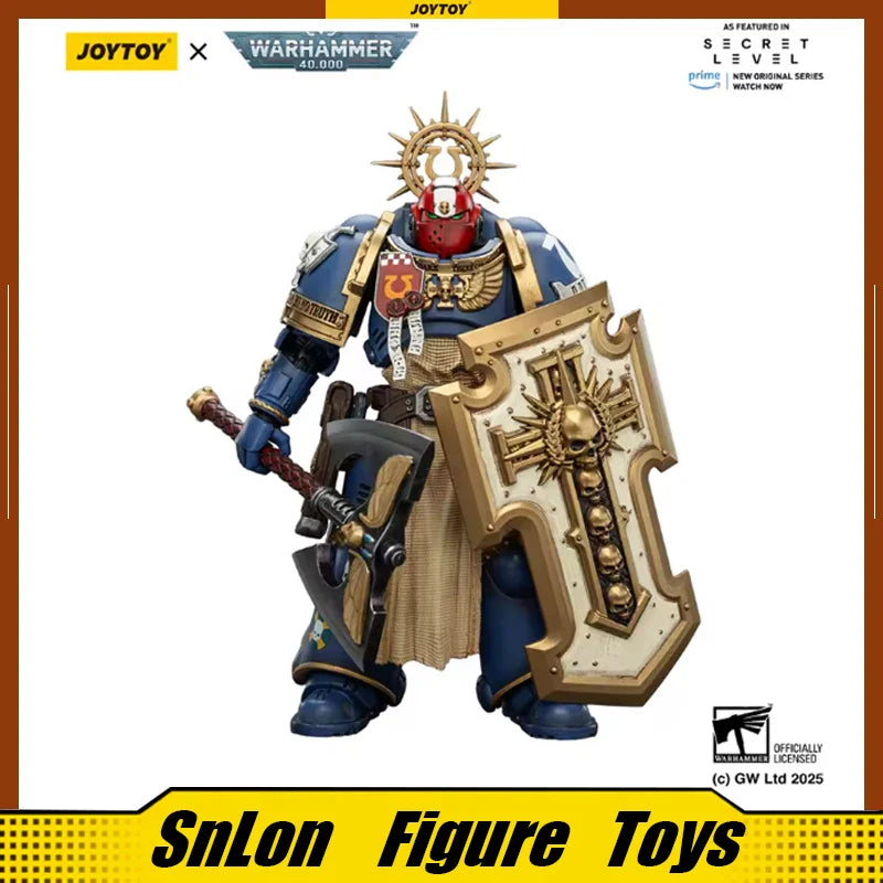 JOYTOY Warhammer 40k 1/18 Actionfiguren Ultramarines Metaurus mit Energieaxt Sturmschild und Plasma Pistole Modellspielzeug