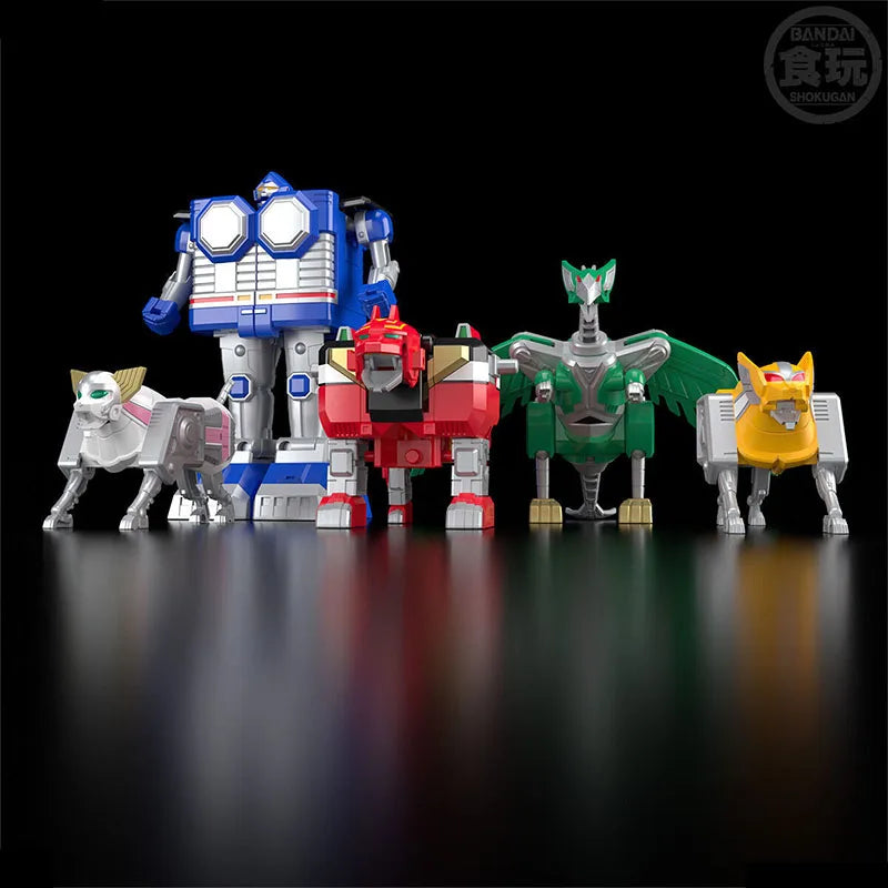 Bandai Genuine SMP Star Animals Rangers-Galaxyman Silver Armored King Anime Action Figure Robot Assembly Model Toy Gift Children