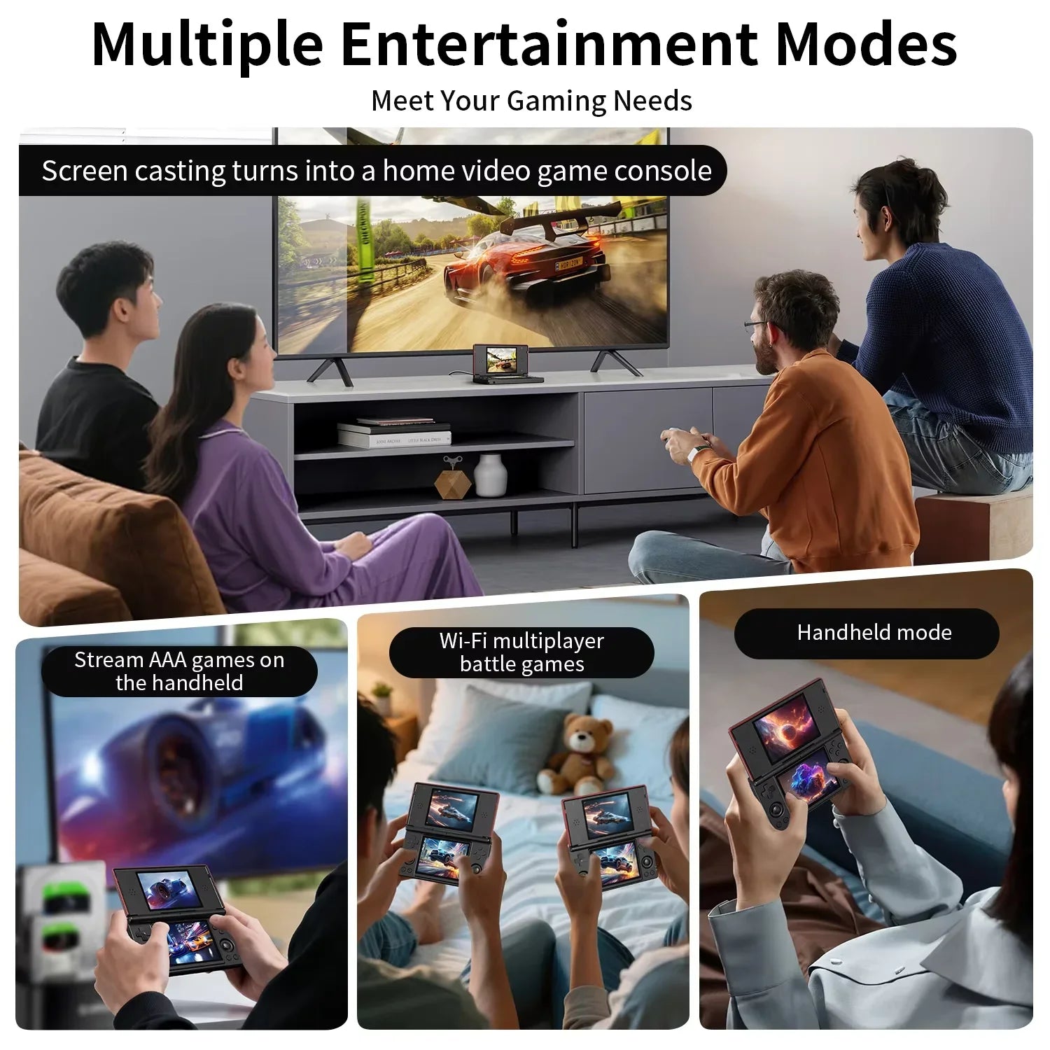 ANBERNIC RG477V Handheld Game Console Android 14 Video Player 4.7" LTPS In-Cell DSP Sound Effect Support AI RixelHK 1080p-DP ps2