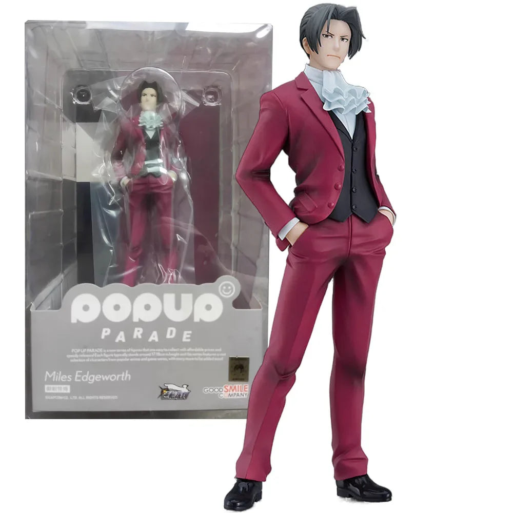 17Cm Anime Ace Attorney Miles Edgeworth Figure Standing Postu Ornaments Human Collection Of  Doll Decorations Toys Gifts PVC